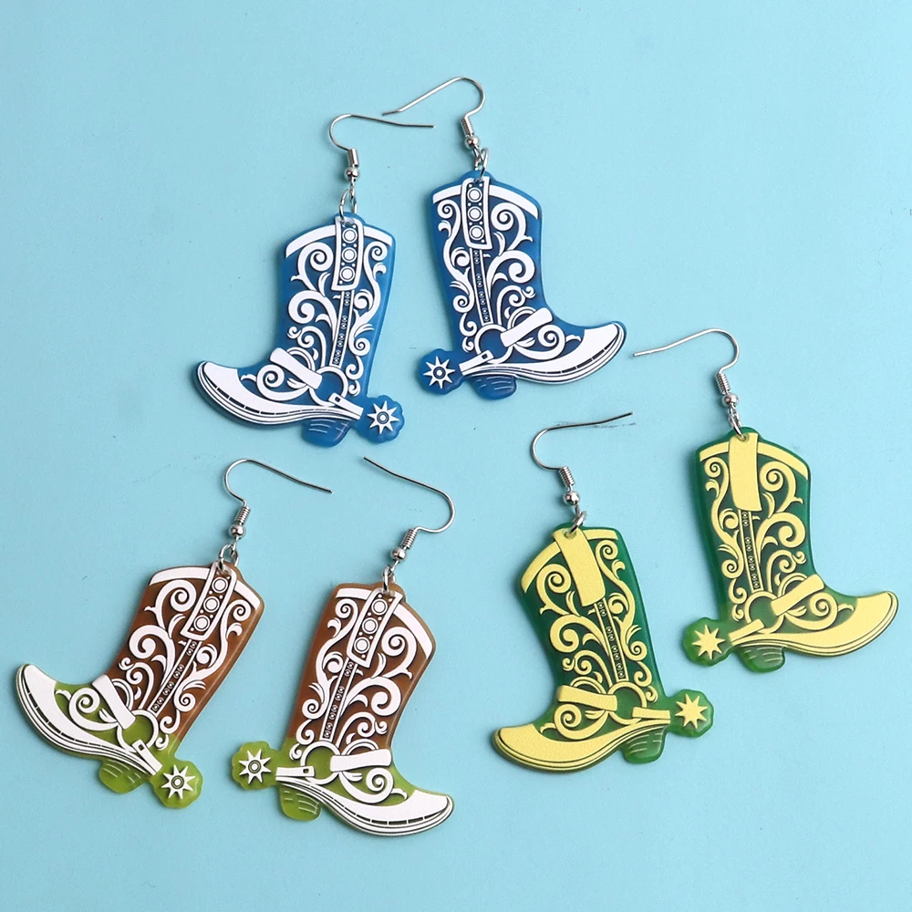 Boucles D'oreilles Bottes De Cowboy – Lot Au Choix – Pendantes Ou Studs