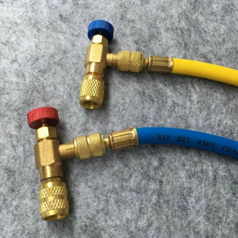 High Quality Refrigeration Charging Air Conditioning Adapter For R410A R22  1/4 Liquid Safety Valve Hose R22 Copper Adapter