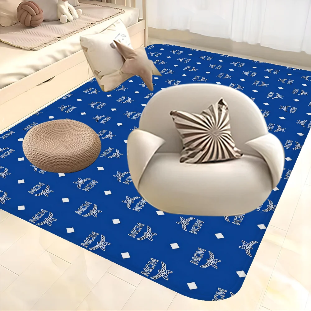 Fashion M-MCM Logo Floor Mat Rectangle Anti-slip Home Soft Badmat Front Door Indoor Outdoor Mat Hotel Decor Mat 6