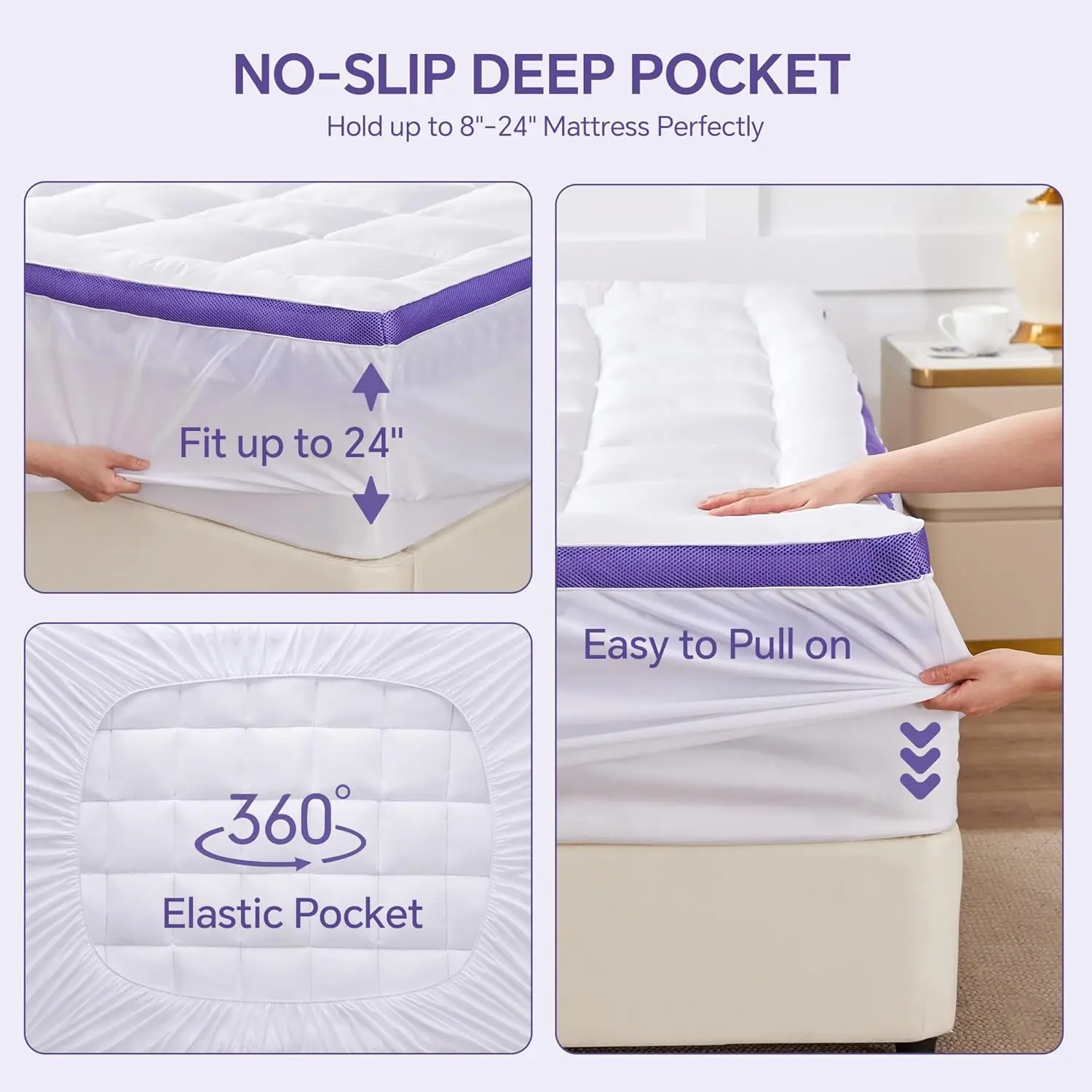 NEW Dual Layer 4 Inch Memory Foam Mattress Topper Queen-2 Inch Gel Memory Foam and 2 Pillow Top Mattress Pad