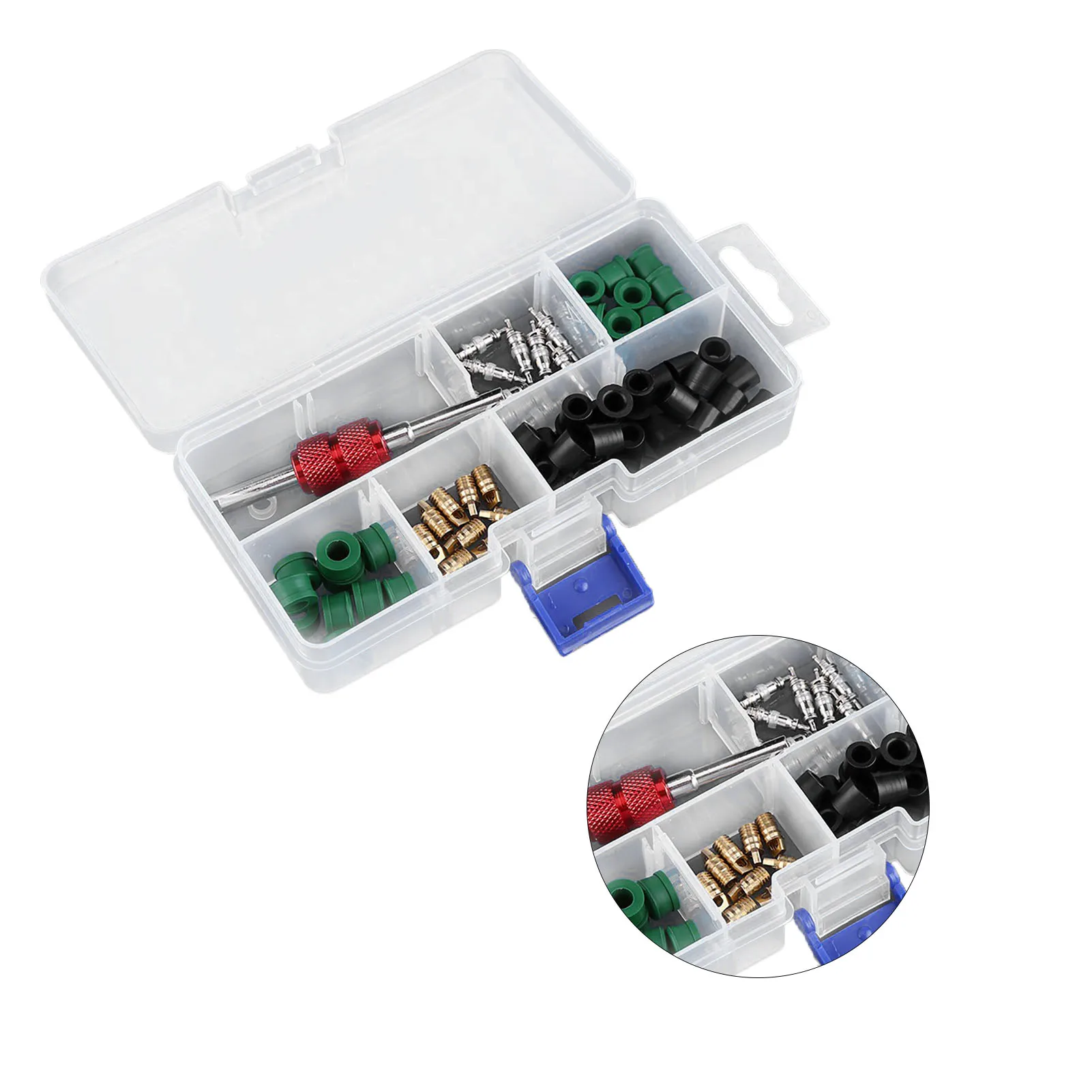 Kit Riparazione Aria Condizionata Auto - 71 Pezzi Con Nuclei Valvola, Guarnizioni, Strumenti Per AC - Foto 12