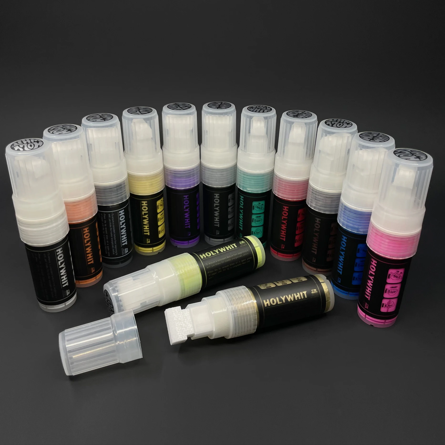 

HOLYWHIT Doodle Paint Pen/Marker/Short 20MM/ Wide tip pen/Strong coverage/Repeat inking