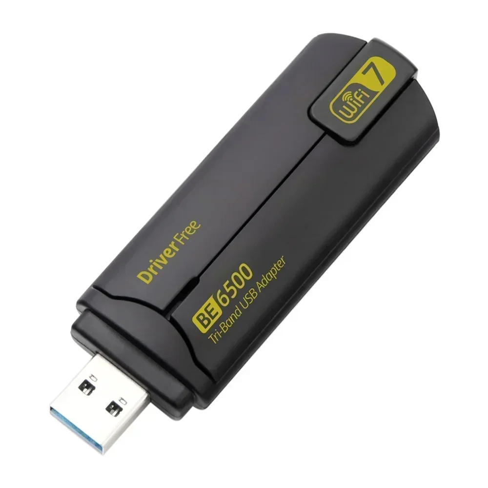 WiFi 7 USB 3.0 Adapter BE6500 Network Card Tri Band 6G/5G/2.4G USB Dongle Wireless Wireless Receiver Free Driver Win 10 11