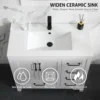 36" Bathroom Vanities Cabinet with Sink Combo Set Undermount Ceramic Sink w/Thickened Wood Painted Surface White 5
