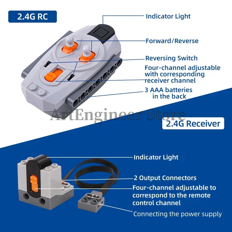 Enhanced High Torque Servo Motor Set for Technical Building Block Construction