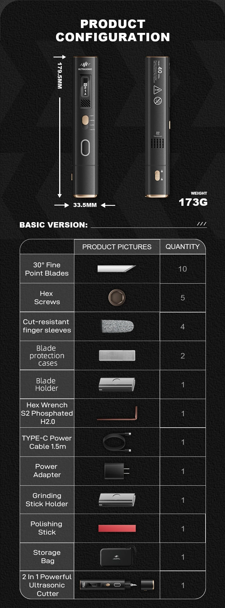JAKEMY JM-Y10 PRO 2 in 1 Handheld Ultrasonic Cutting Knife DIY Electric Carving Tools for Plastic/Resin/3D Printing/Textile/Wood
