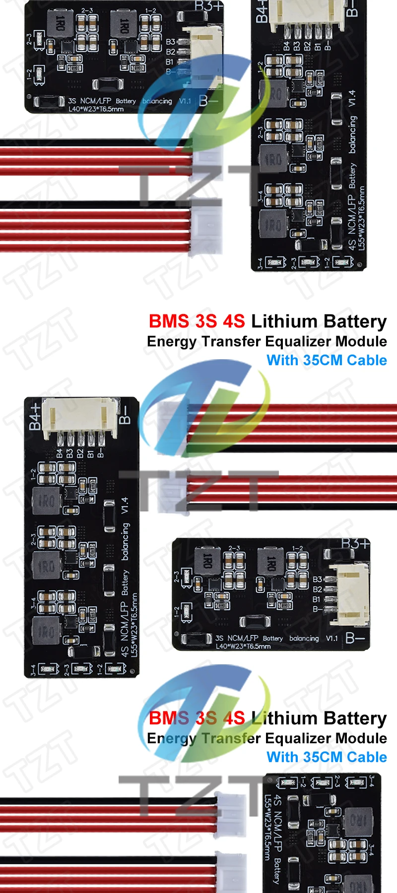 BMS 3S 4S Active Balancer Board 1,2 A Lifepo4 Lipo Li-Ion Lithium Batterie Energieübertragung Equalizer Modul Induktiv – Detail 5