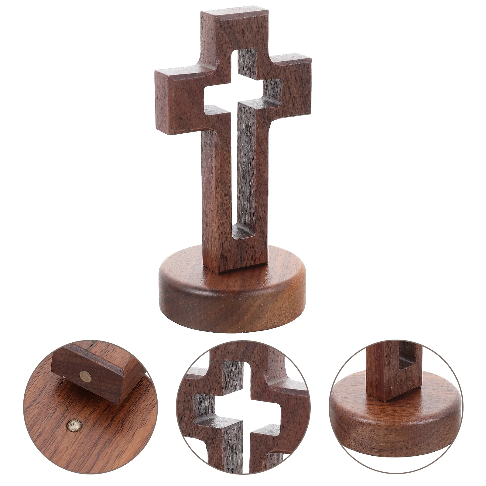 

1 Set Desktop Decorative Cross Tabletop Stable Base Christian Cross Adornments