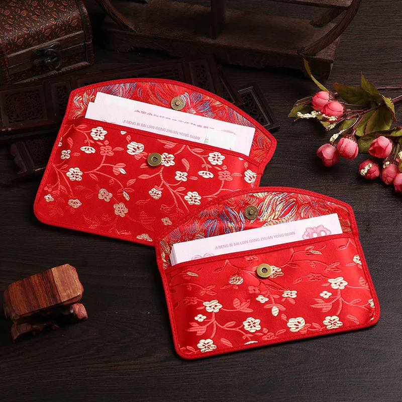 2026 New Year Red Packets Birthday Brocade Money Bag Wedding Red Envelopes Dragon Phoenix Spring Festival Blessing Lucky Gift
