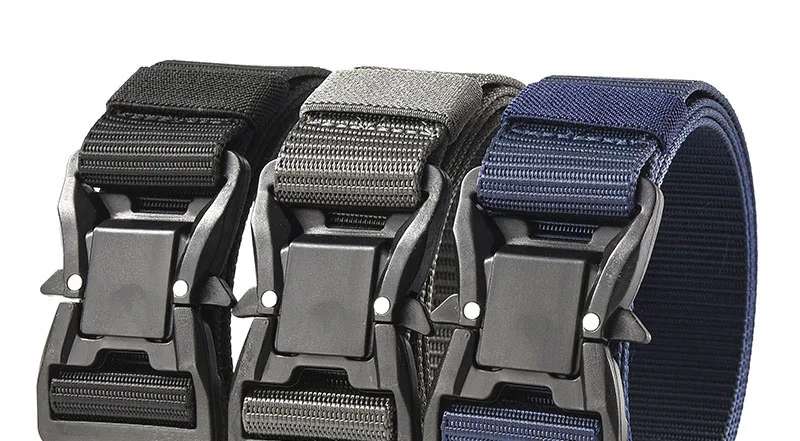 Plus Large Long Size 125 140 160 180cm Men's Belt Canvas Multi-functional Tactical Quick Release Magnetic Alloy Buckle Waistband