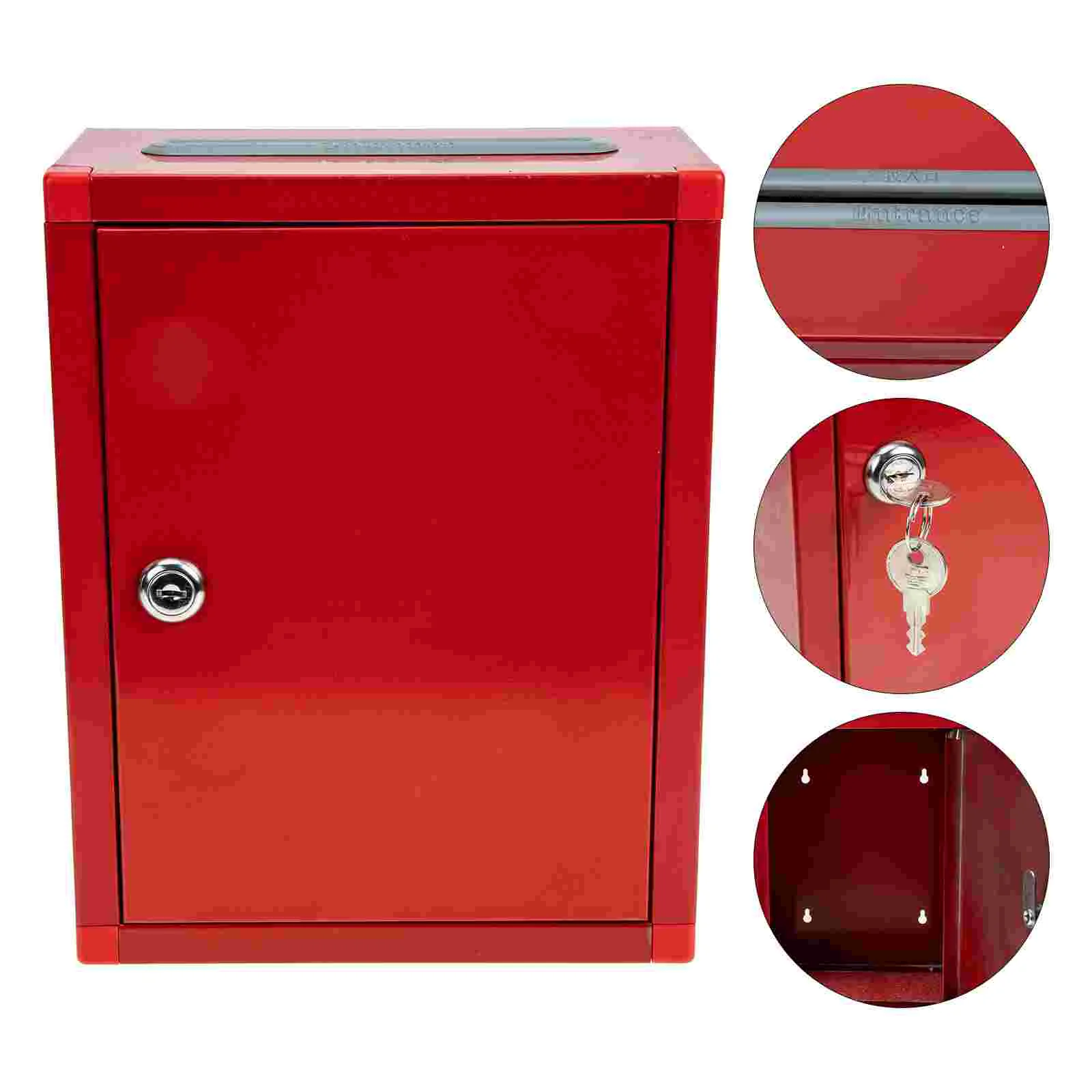 

Donation Box Fundraising Case Stainless Steel Hanging Mailbox Suggestion Office