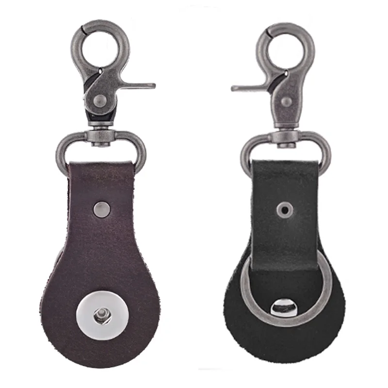 Customizable Leather Snap Keychain - Holds 3 Interchangeable 18mm/20mm Charm Buttons, Ginger Snap Compatible - View #7