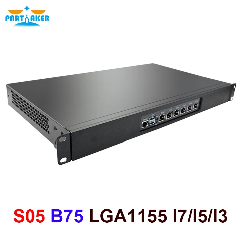 

1U Rackmount Network Firewall Appliance B75 LGA1155 Intel i7 3770 i5 3470 i3 3220 With 6 Intel NICs Soft Router pfSense OPNsense