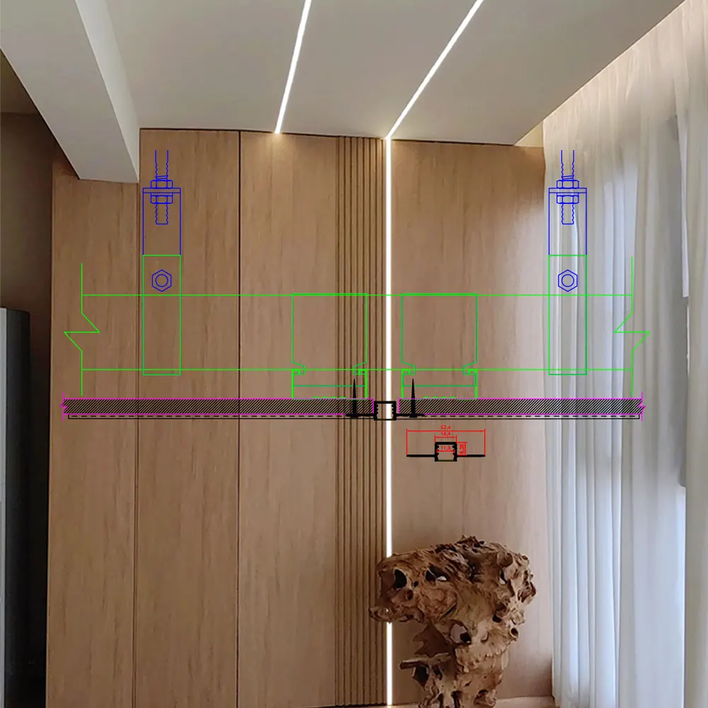 15x9mm LED Aluminum Channel Profile led aluminum channel led light 1PCS 0.5M for LED Strip Light with Embedded Installation