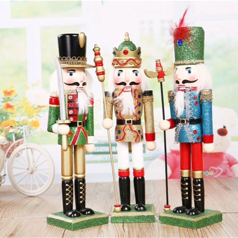 

Многофункциональные розовые красочные рождественские деревянные щелкунчики, аксессуары для солдатских ремесел