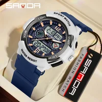 SANDA New 6188 Fashion Women's Men's Watch Outdoor Multi Functional Student Sports Waterproof Quartz Electronic Man Lady Watches
