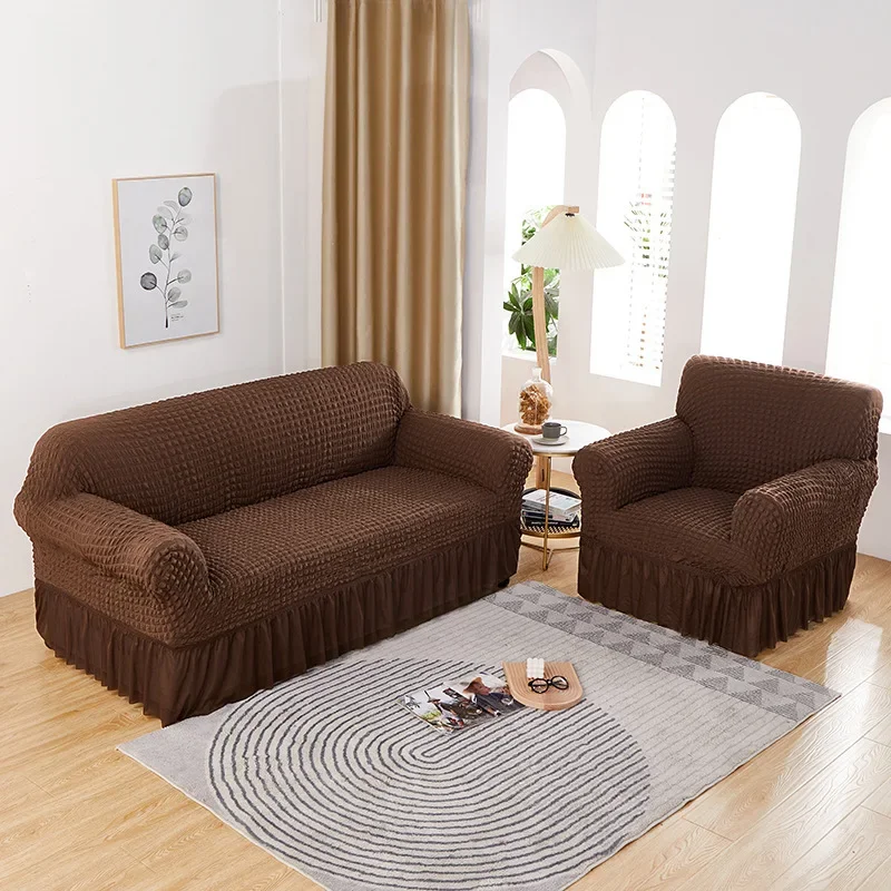 Seersucker Sofa Cover Universal Sofa Dust Cover Elastic Thickening Sofa Slipcover 6