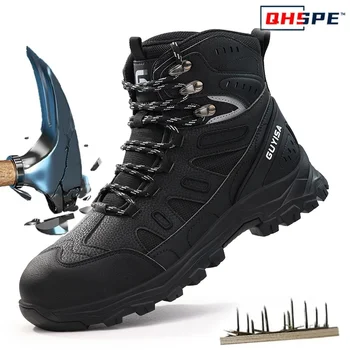 2025 New Steel Toe Shoes Man Safety Waterproof Work Shoes Lightweight Work Boot High Men Woman Resistant Men Anti-puncture