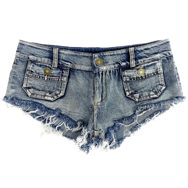 Sexy cintura baixa buraco denim micro mini shorts feminino casual push up  praia quente sexy rasgado curto jeans verão shorts jeans clubwear -  AliExpress