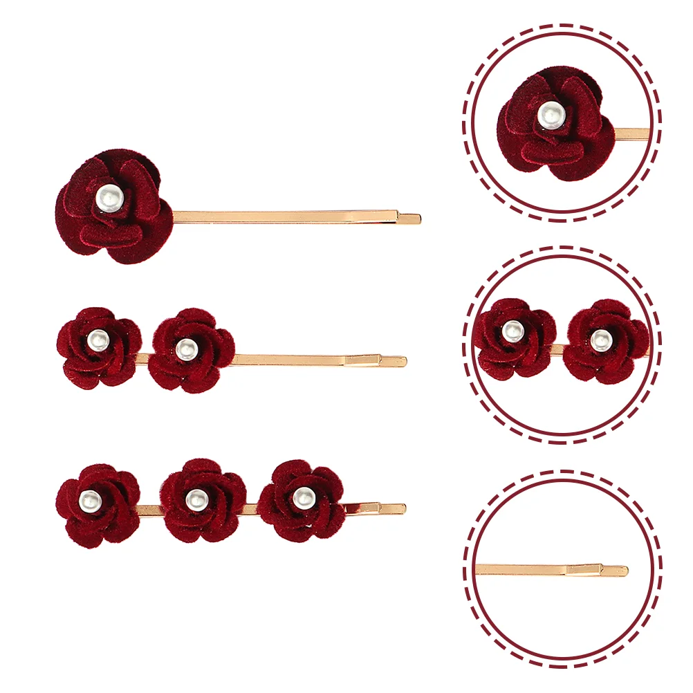 

Rose Hair Clip Barrettes Accessories for Women Small Clips Decorations Decorative Flower Vintage