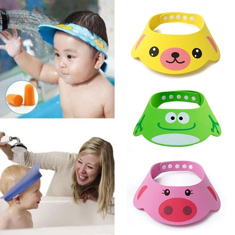 Cute Cartoon Baby Bath Caps Toddle Shampoo Cup Children Bathing Bailer Baby Shower Spoons Child Washing Hair Cup Kids Bath Tool