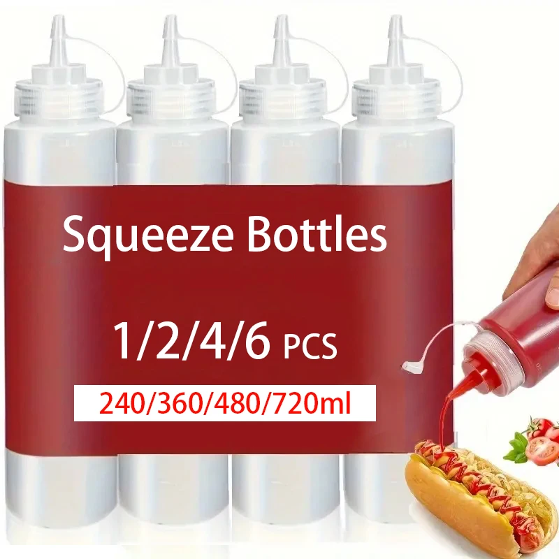 720 ML Plastic Pointed Mouth Squeeze Type Sauce Bottle Made Environmentally Friendly Materials Clean Dustproof Seasoning Bottles