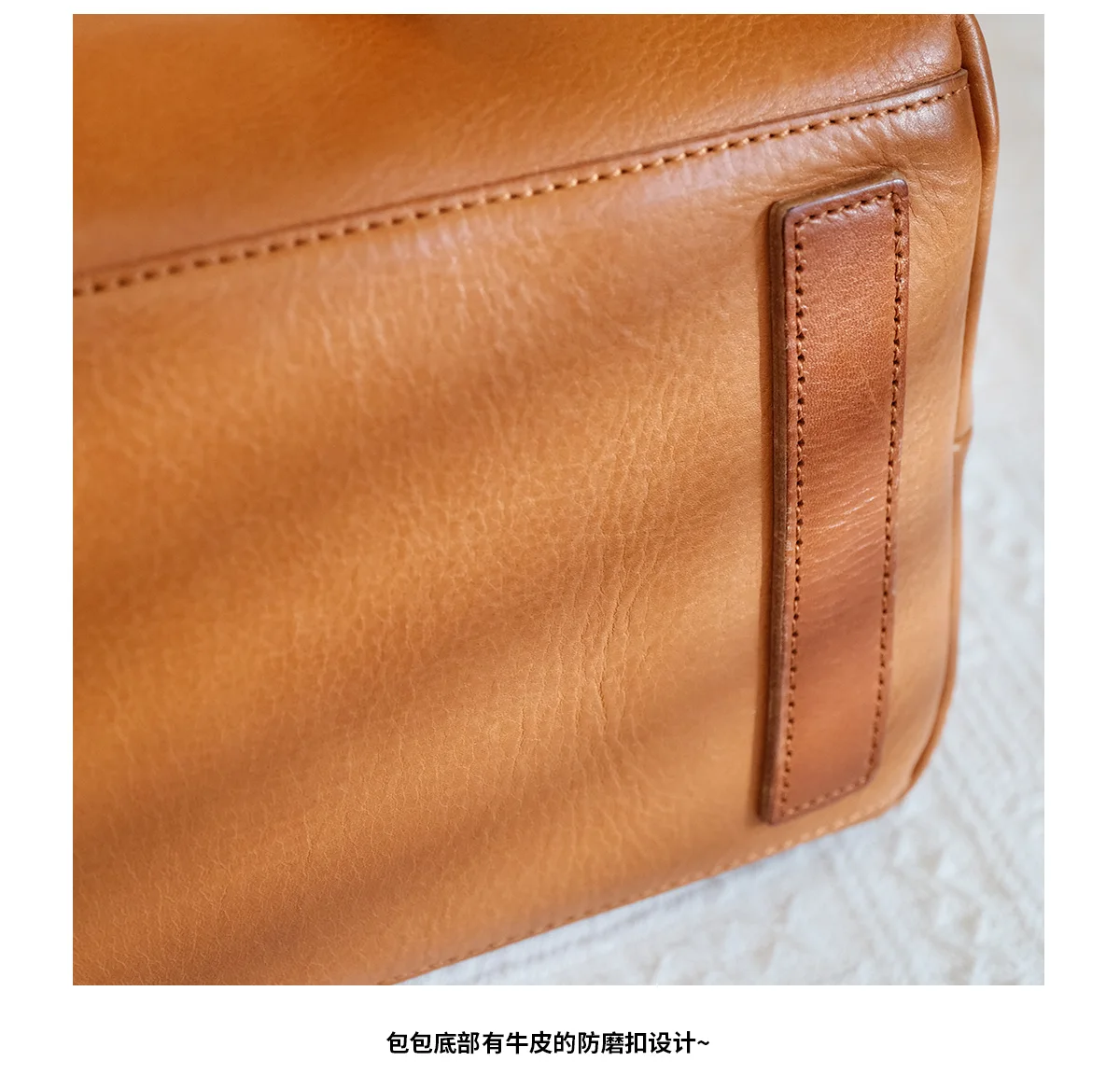 Einfache Vintage handgemachte weiche pflanzlich gegerbte Rindsleder Frauen Einkaufstasche echtes Leder große Kapazität Handtasche Laptop Umhängetasche – Detail 14
