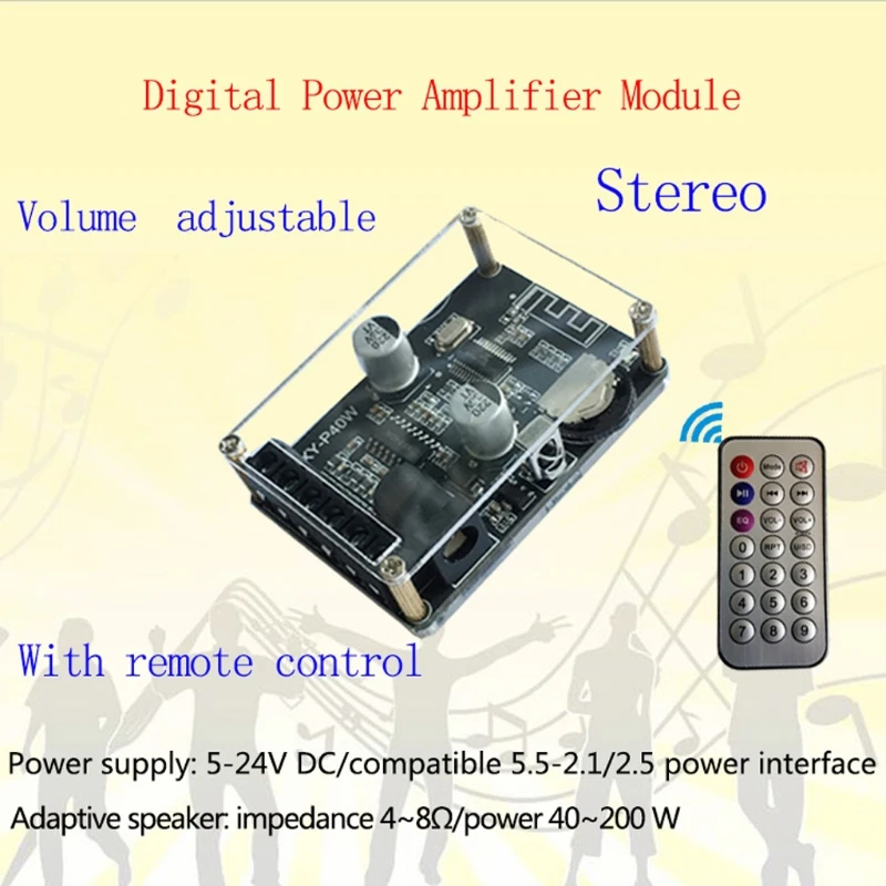 

DIY Adjustable Stereo Bluetooth-compatible Power Amplifier Board