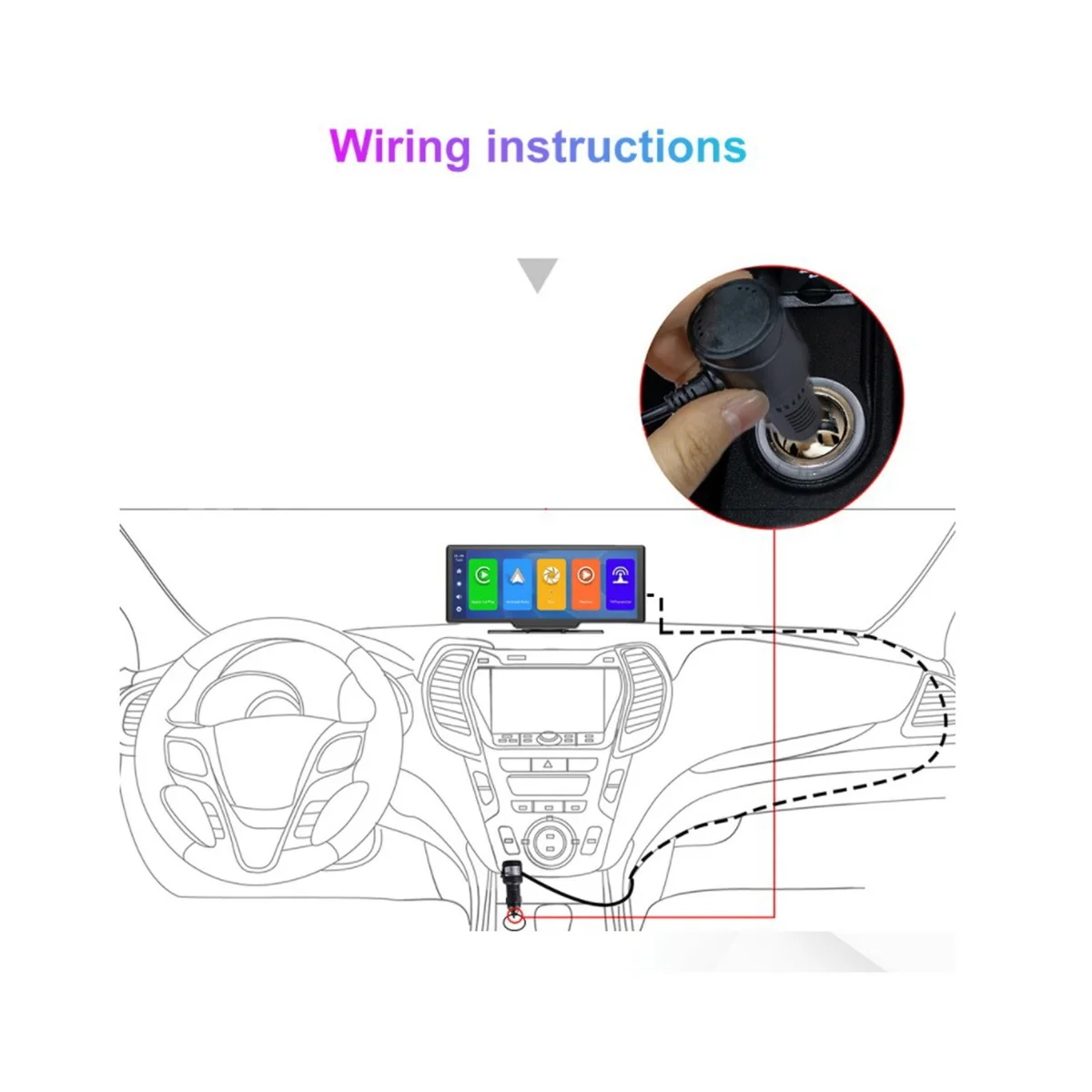 

Car Dashboard Camera Video Recorder Front Camera Smart Screen Smart Player In-Car Reversing Display