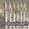 5Pcs Flower Gel Ink Rollerball Pens Medium Point 0.5mm Quick-Dry Plastic Pens Tulip Design Retractable Writing Pens Decoration 1