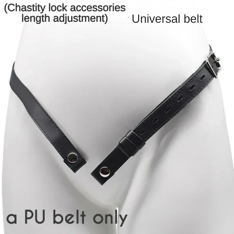 Penis Chastity Cage Chastity Lock Sex Toy Chastity Cage Accessory PU Leather Anti-off Auxiliary Belt Adjustable Rope