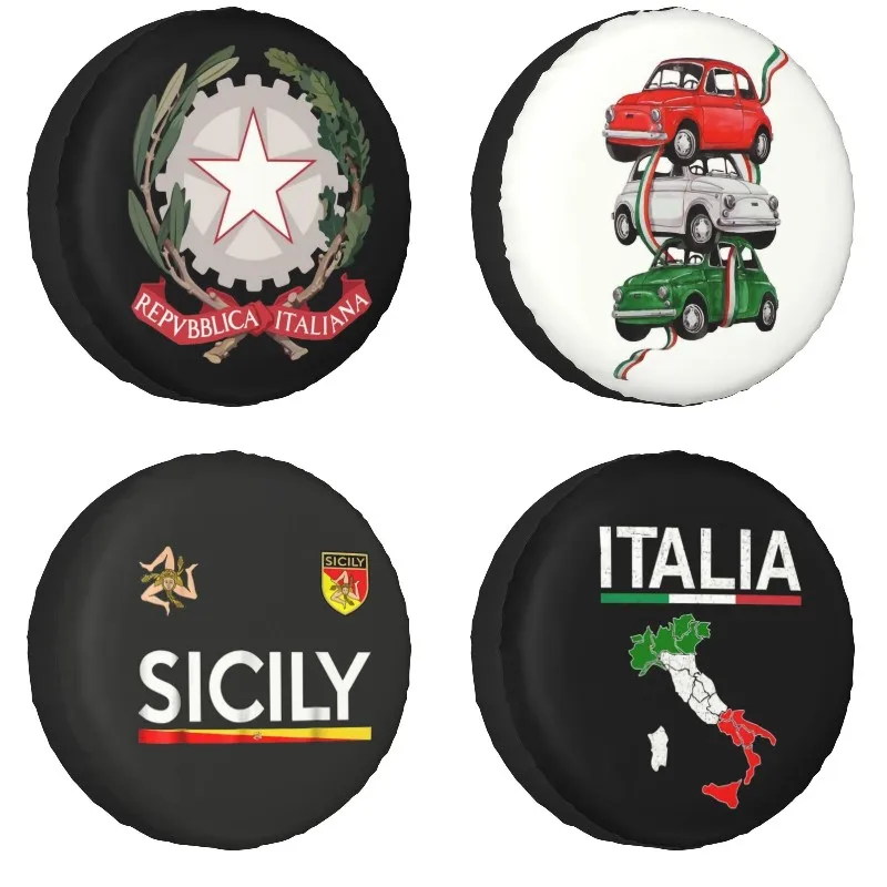 

Custom Emblem Of Italy Spare Tire Cover for Jeep Mitsubishi Pajero Italian Republic Car Wheel Protectors
