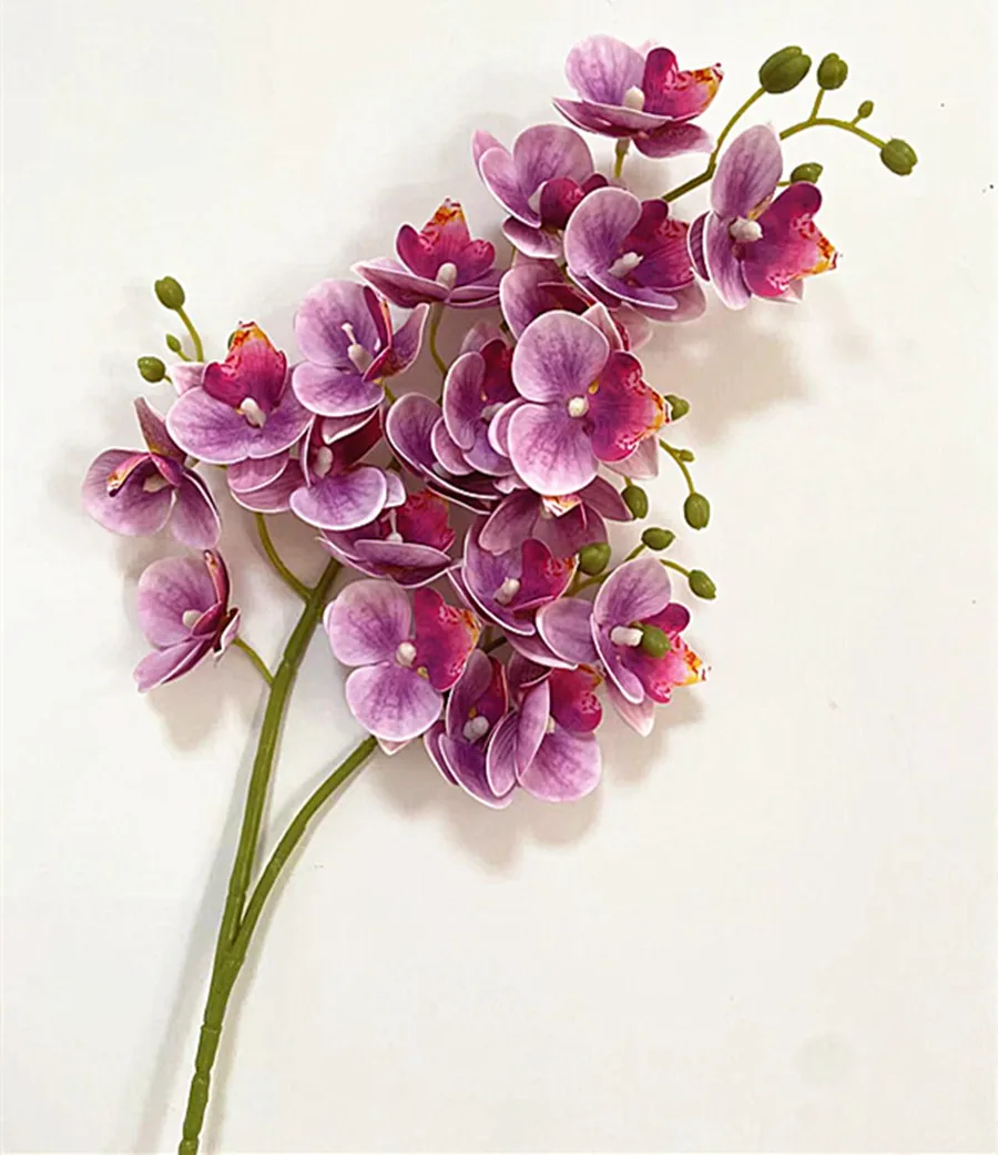 Real Touch Latex Butterfly Orchid Flowers – 21-Head Artificial Phalaenopsis Bouquet