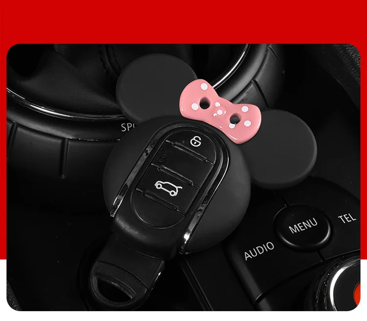 Auto-Fernbedienungs-Schlüsselhülle für BMW MINI Cooper S One F54 Clubman F55 F56 F57 F60 Countryman Cartoon Mickey Schlüsselanhänger 2025 – Detail 7