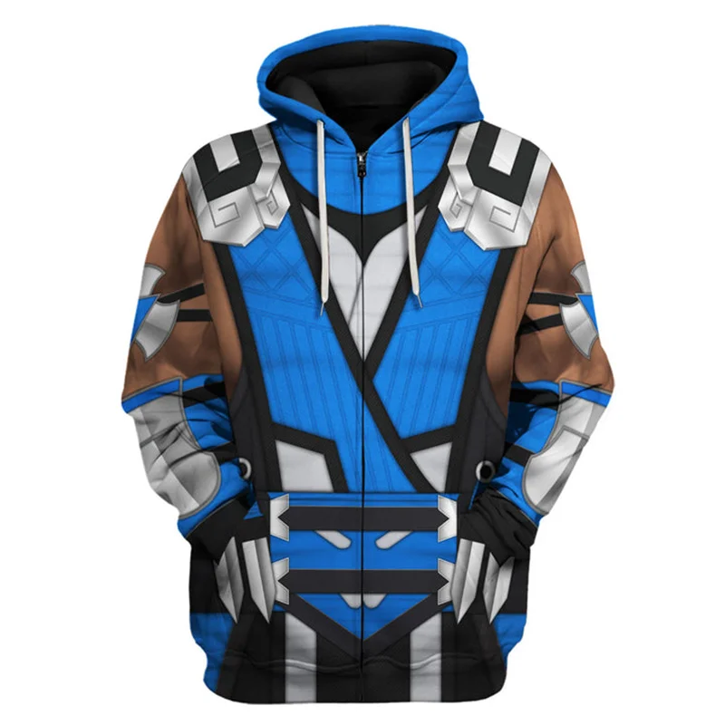 thumbnail image 1 of Sudadera con capucha y cremallera con estampado gráfico de MK Mortal Kombat para hombre, novedad en sudaderas y sudaderas, jersey de talla grande Harajuku, ropa para hombre, 1 of 4
