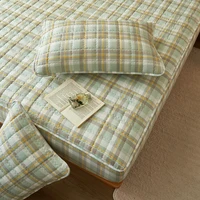 High-Quality Quilted Plaid Mattress Cover,Mattress Protector,- Antibacterial, Breathable,Comfortable for Fresh Sleep Experience 3