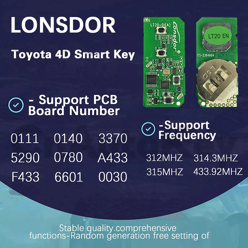 

Универсальная смарт-клавиатура KH044 Lonsdor для Toyota Corolla Prius Land Cruiser, тип 4D, для F433 A433 0310 5290 0140 313/433/434 МГц