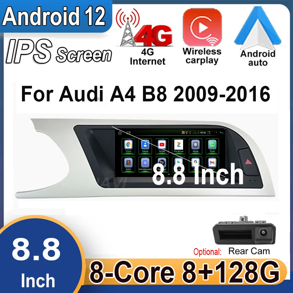 8.8" Android 12 IPS Screen Car Player Multimedia Radio Video Stereo GPS