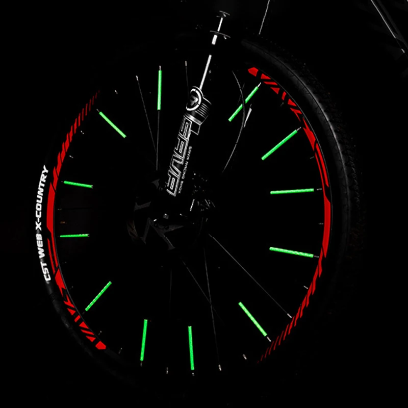 12Pcs Bicycle Wheel Spokes Reflective Sticker Colorful Tube Warning Safety Light DIY Cycling Reflector Reflective Safety Kit bike accessories,bicycle wheel stickers,bicycle spokes