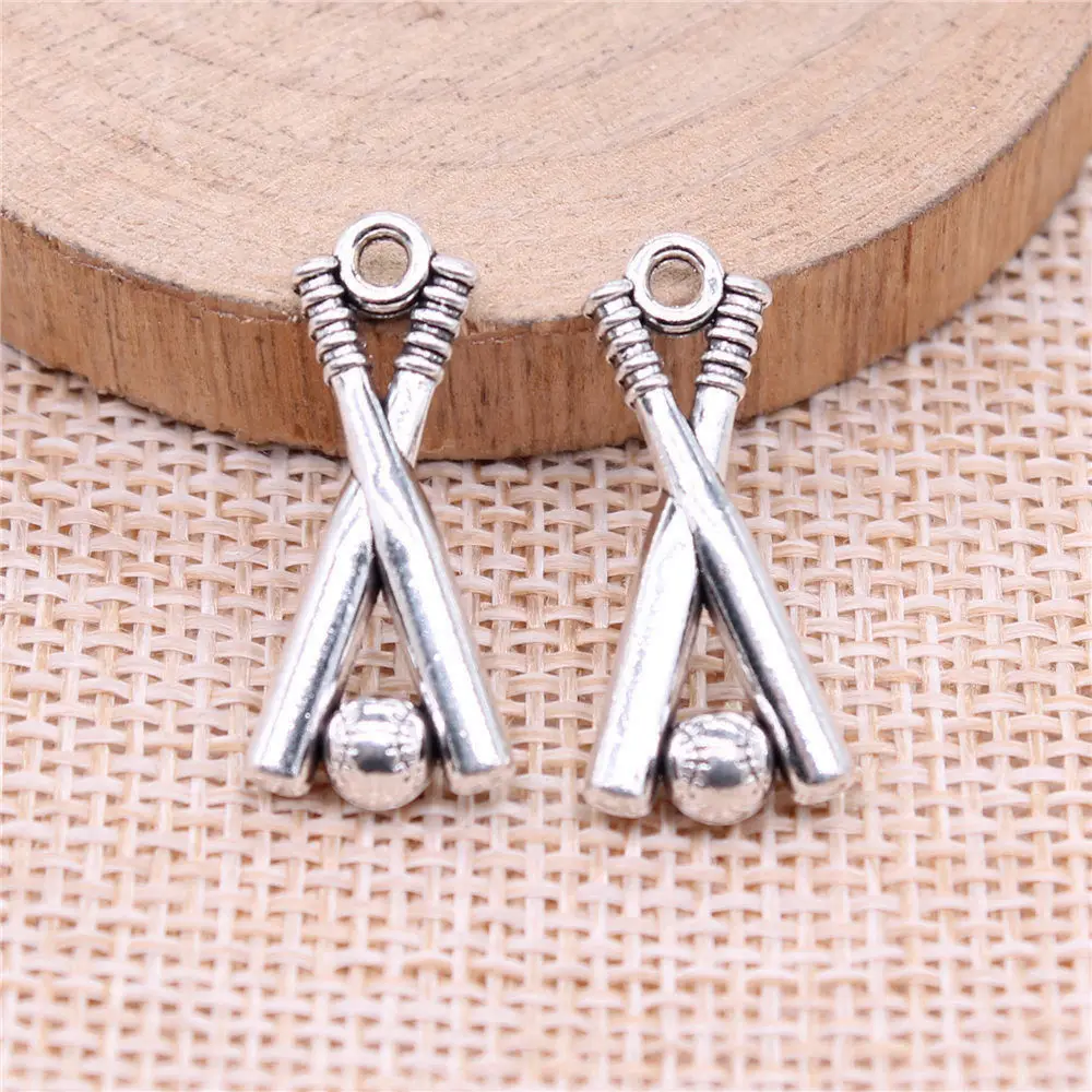 

Car Accessories Baseball Charms Jewelry 24x11mm 10pcs