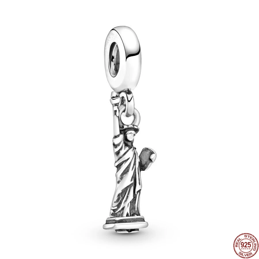 Hot 925 Sterling Silver Camera torre Eiffel statua della libertà ciondola Castle Bead Fit braccialetto Pandora originale gioielli con ciondoli fai da te