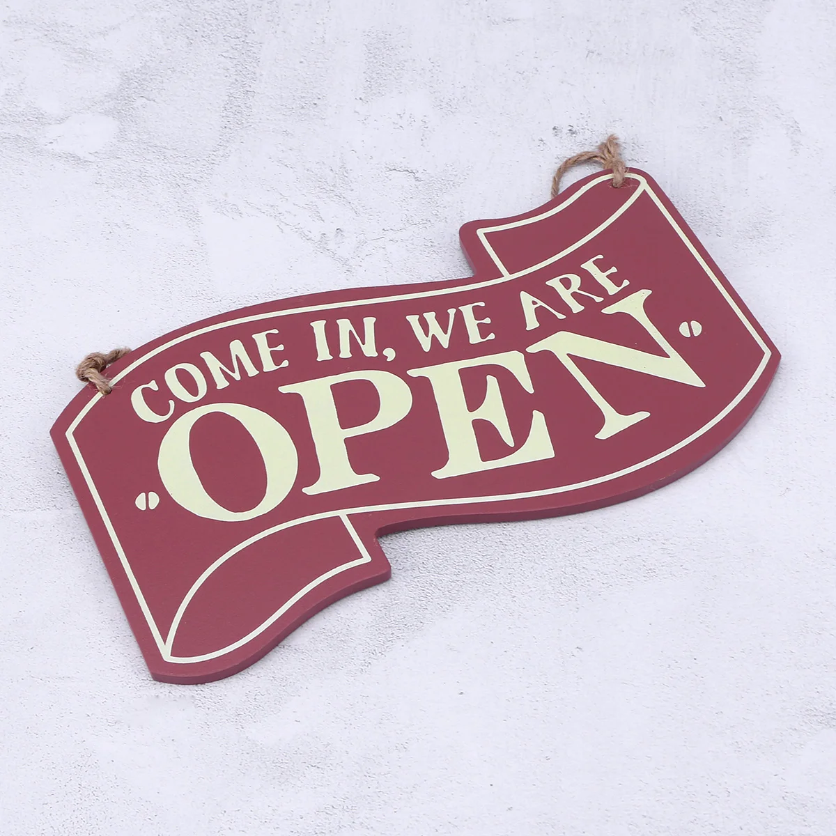 

Wooden Open and Closed Two Sided Sign with Rope for Hanging Vintage Business Sign ( )