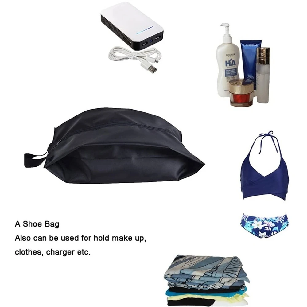 2/4-Pack Portable Waterproof Nylon Shoe Bags – Zippered Travel Organizer 3