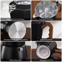 Bincoo Dual Valve Moka Pot Espresso Maker Mocha Pot Brewed Coffee Pot Electric Stove For Concentrated Extraction Barista Tools 6