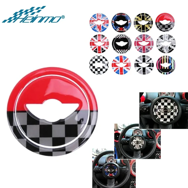 Pegatina de coche para MINI COOPER R55, R56, R57, R58, R59, R60, R61,  Clubman, Countryman, Centro de volante, accesorios de calcomanías 3D -  AliExpress