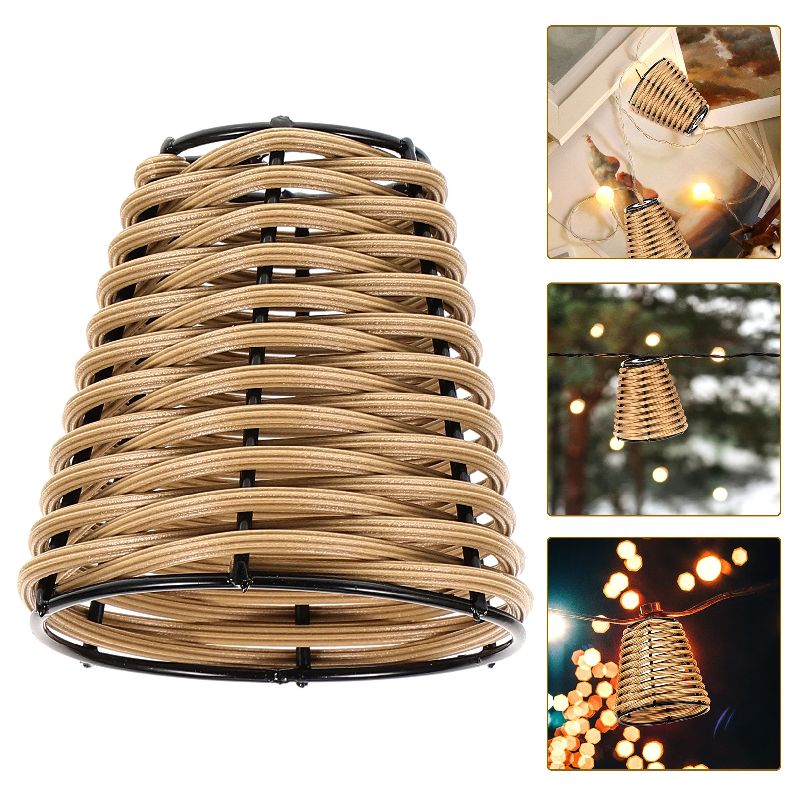 

Woven Office Light Covers Small Lamp Shade Replacement Lampshade Clip Lamp Shade Cover 5.5Cm Light Shade Cover Table