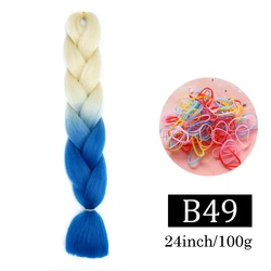Jumbo Ombre Afro Braiding Hair Extensions - 24 Inch Synthetic Kanekalon - 1Pcs/Lot (B49)