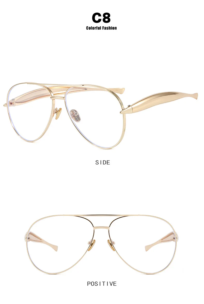 Ovale Piloten-Sonnenbrille aus Vintage-Legierung für Damen, neue Modemarke, Champagner-Farbverlauf-Sonnenbrille, trendige Damen-Fahrbrille – Detail 12
