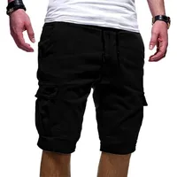 2023 Summer Y2K Harajuku All Match Trousers Solid Color Streetwear Elegant Fashion Half Pants Multi Pocket Shorts Men's Clothing 2