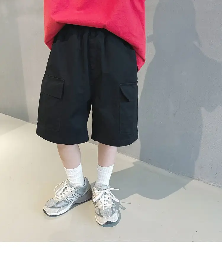 3-13year Children Shorts Teenager Boys Shorts Summer Kids Knee Length Straight Shorts Boys Linen Cotton Capris Track Pant Casual